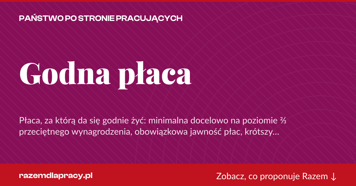 Karta social do udostępnienia: Godna płaca