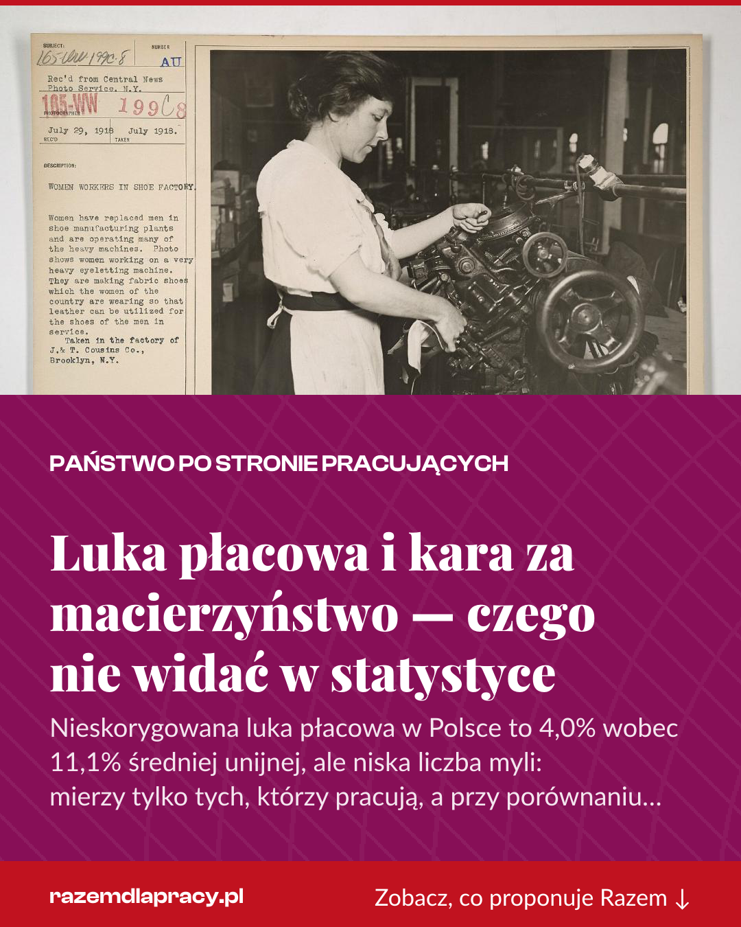 Grafika pionowa do udostępnienia: Luka płacowa i kara za macierzyństwo — czego nie widać w statystyce