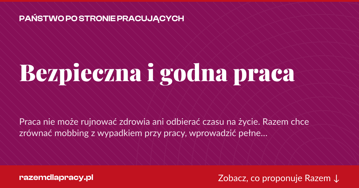 Karta social do udostępnienia: Bezpieczna i godna praca